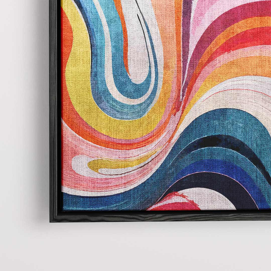 Kleurrijke Golven van Emotie Kunstwerk-canvas-dibond-plexiglas-wanddecoratie-WallArtistic