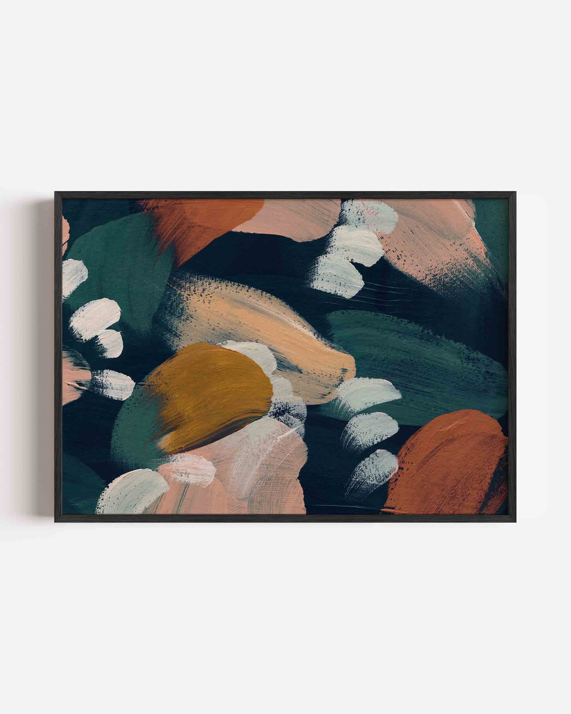 Abstracte penseelstreken Poster