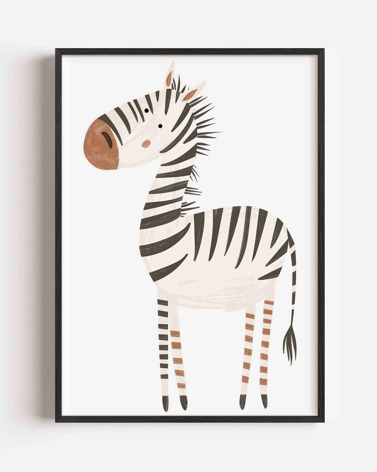 Zebra illustratie Poster
