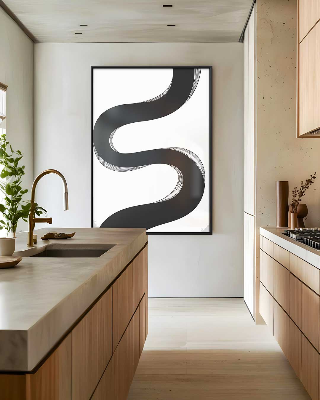 Zwarte Golf Beweging Kunstwerk-canvas-dibond-plexiglas-wanddecoratie-WallArtistic