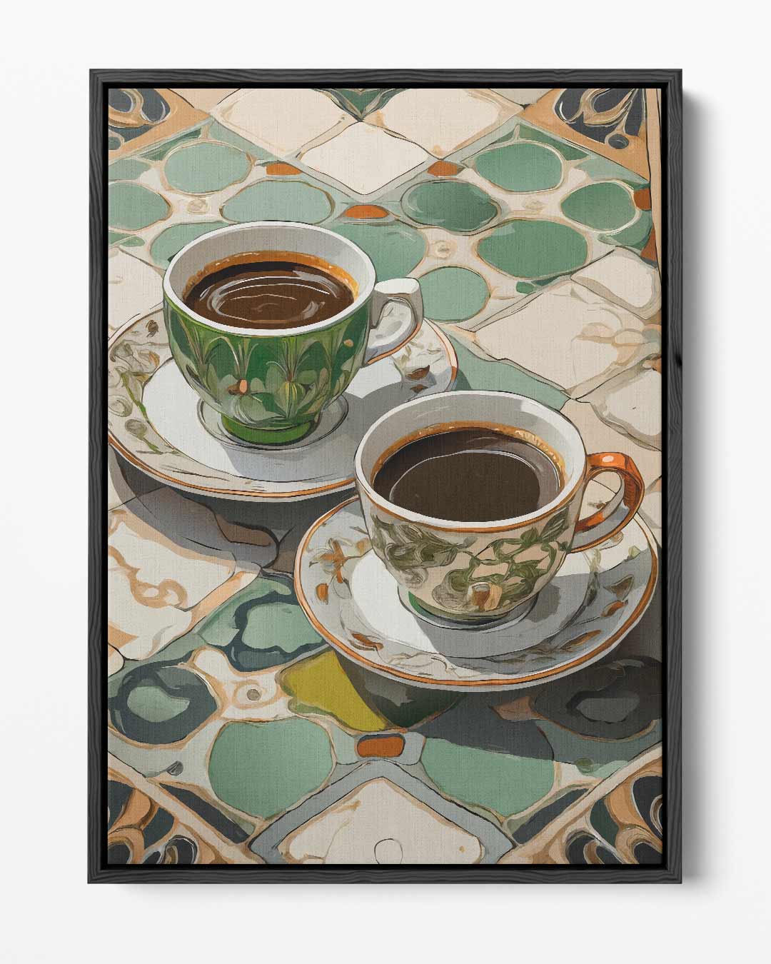 Koffie Betovering op Keramische Tegels Kunstwerk-canvas-dibond-plexiglas-wanddecoratie-WallArtistic