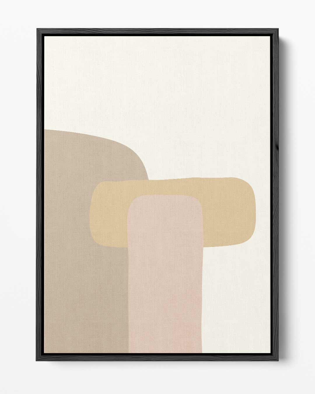 Abstracte Vormen in Beige Kunstwerk-canvas-dibond-plexiglas-wanddecoratie-WallArtistic