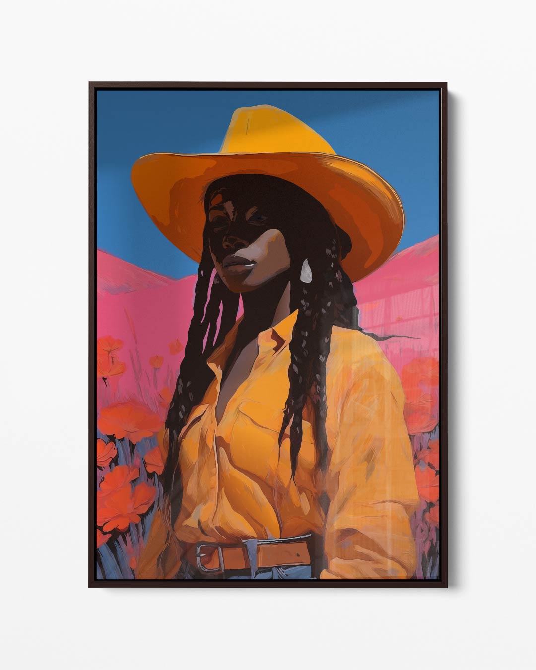 Vrouw in de Velden Kunstwerk-canvas-dibond-plexiglas-wanddecoratie-WallArtistic