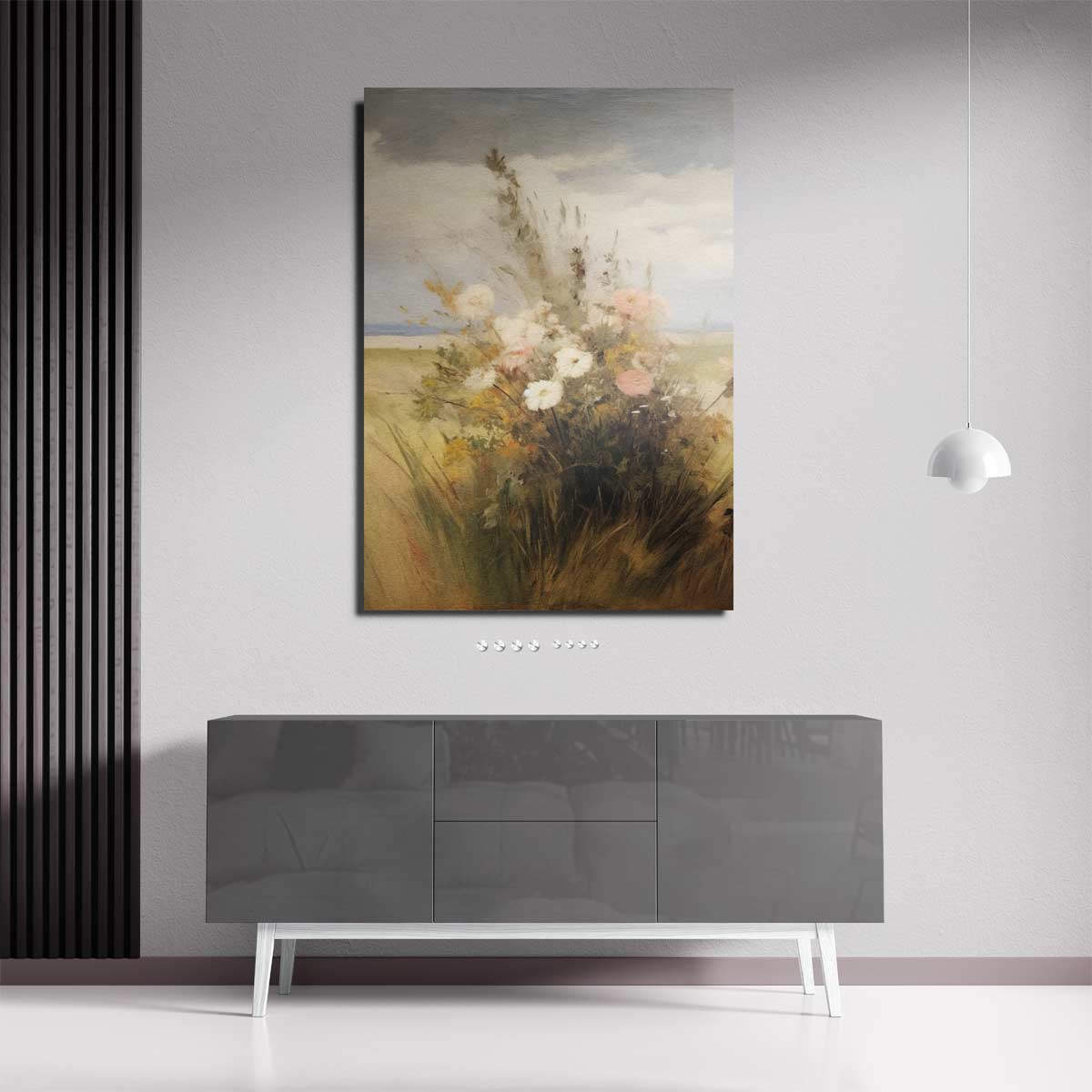 Zomerbloemen in de Wind Kunstwerk-canvas-dibond-plexiglas-wanddecoratie-WallArtistic