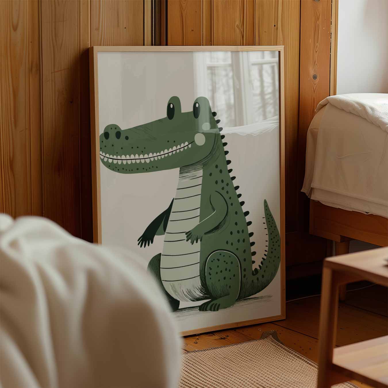 Speelse Krokodil Kinderkamer Poster