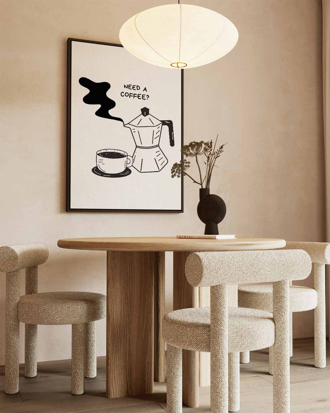 Koffie Illustratie Kunstwerk-canvas-dibond-plexiglas-wanddecoratie-WallArtistic