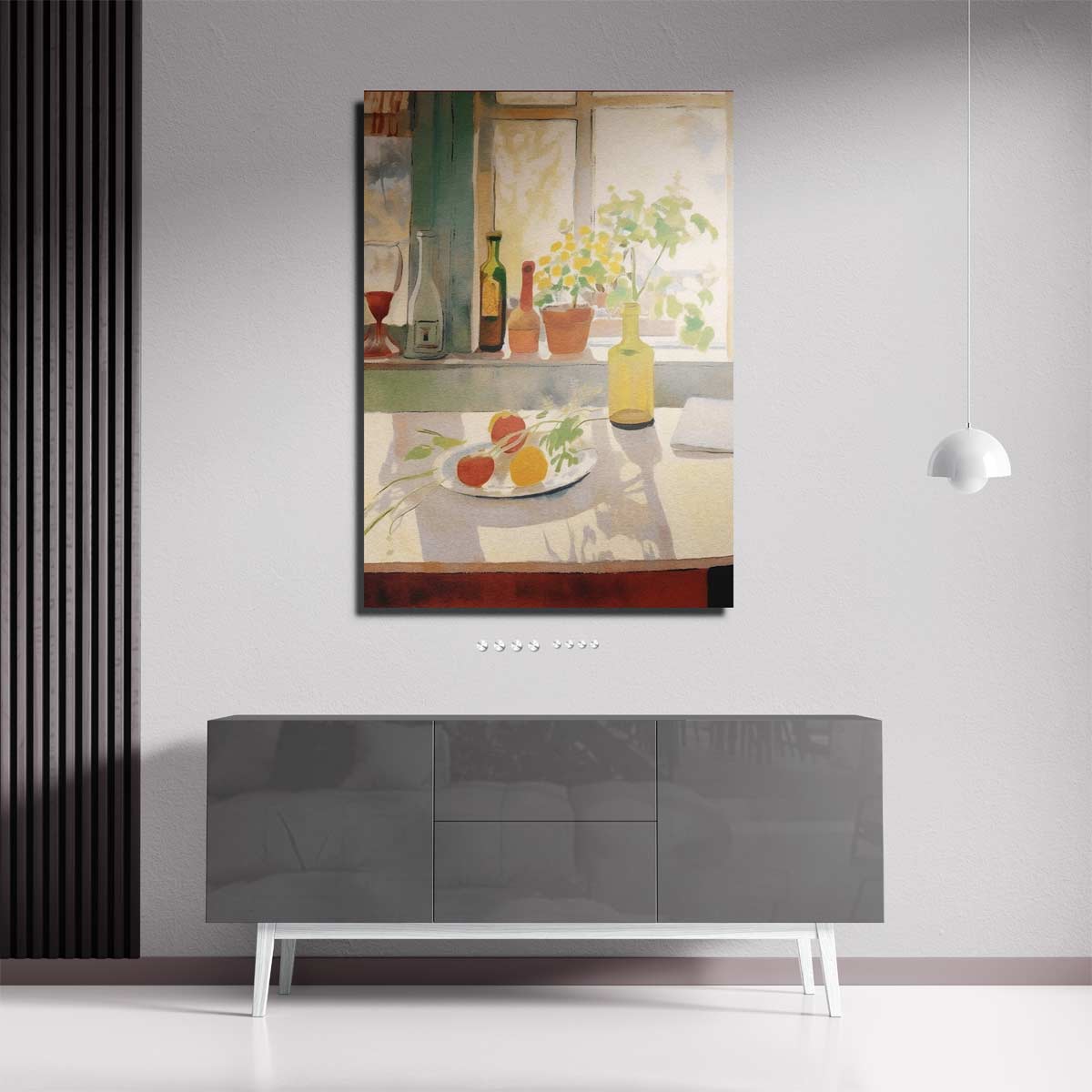 Zomers Stilleven bij het Raam Kunstwerk-canvas-dibond-plexiglas-wanddecoratie-WallArtistic