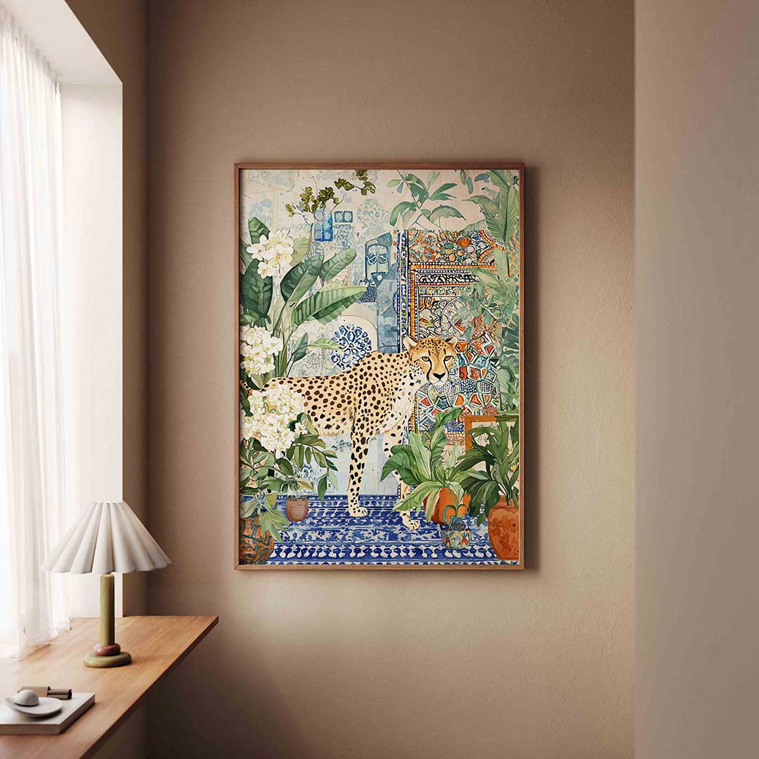 Luipaard en planten Poster