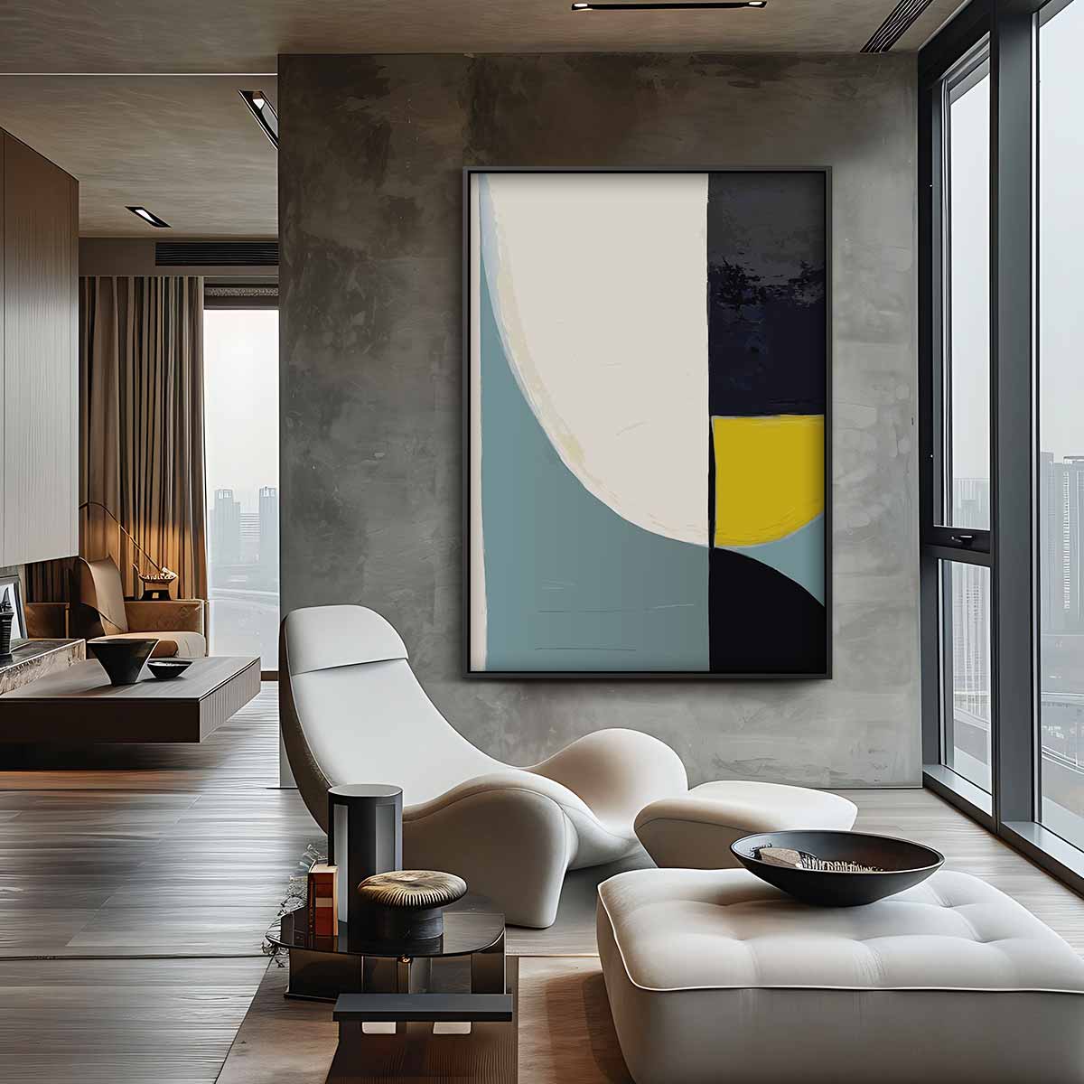 Moderne Geometrische Compositie Kunstwerk-canvas-dibond-plexiglas-wanddecoratie-WallArtistic