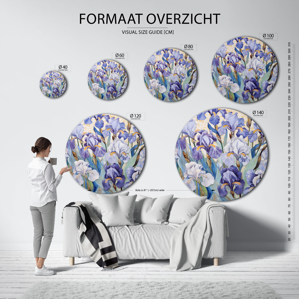 Irisbloemen Muurcirkel