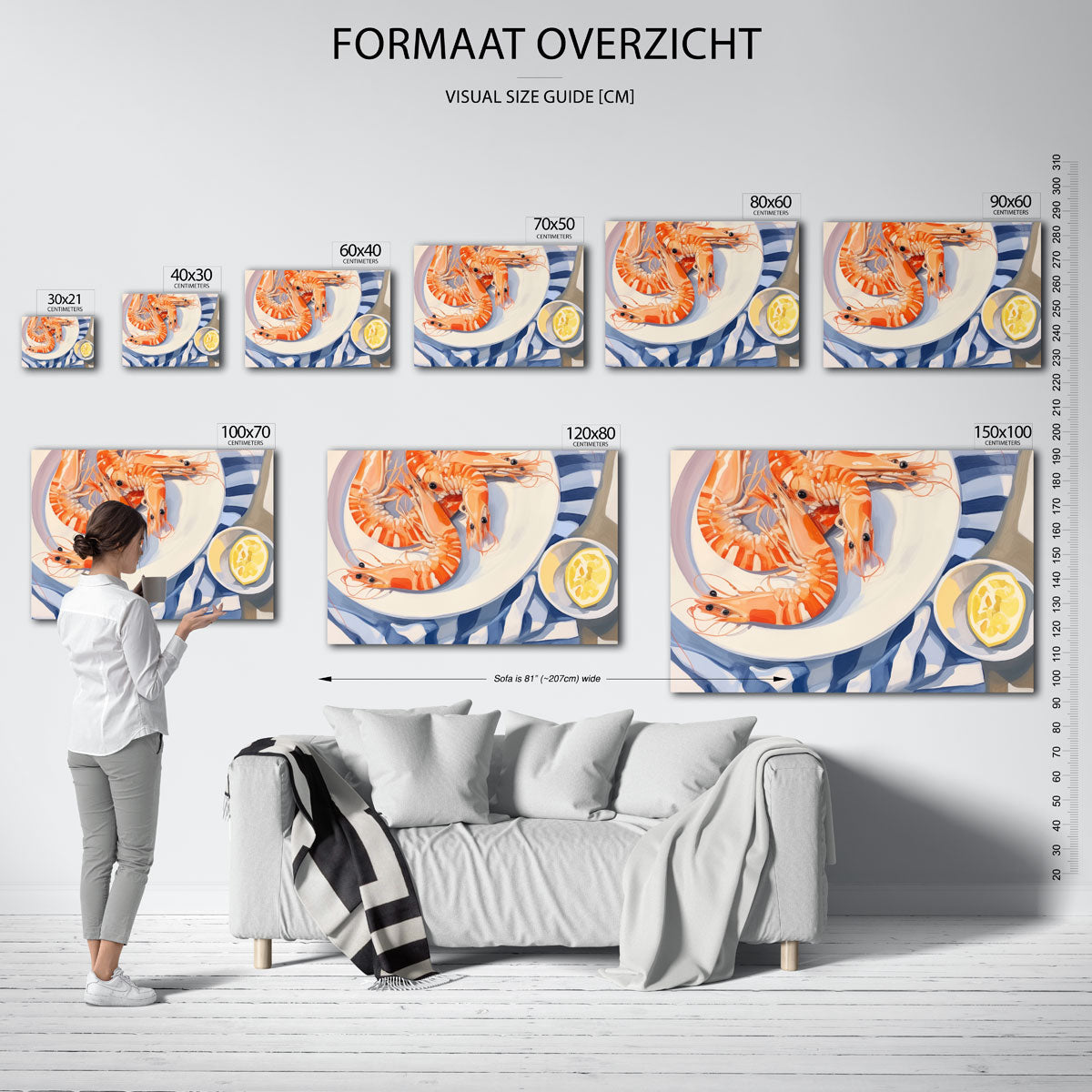 Garnalen op bord Poster