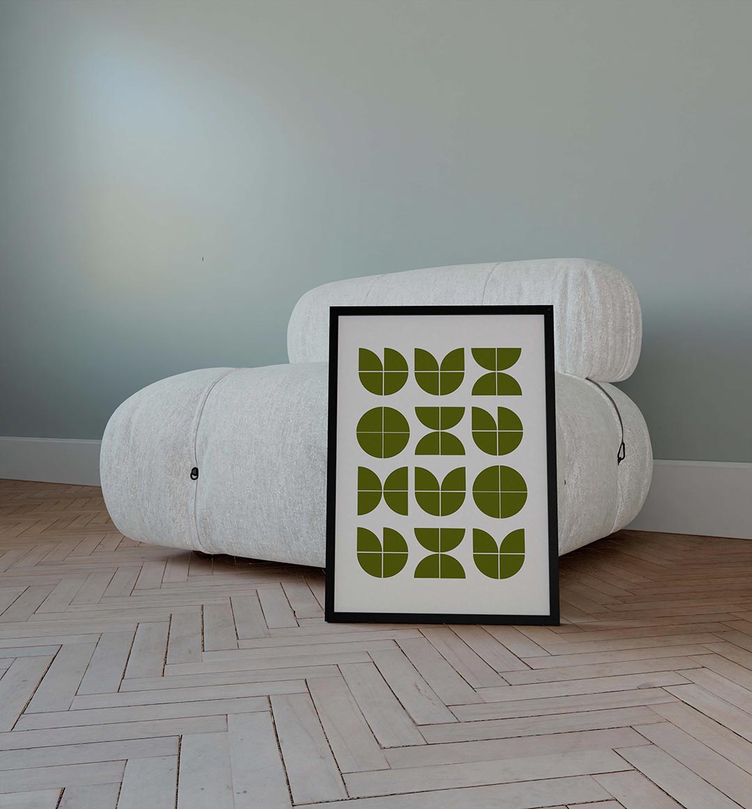 Groene vormenritme Poster