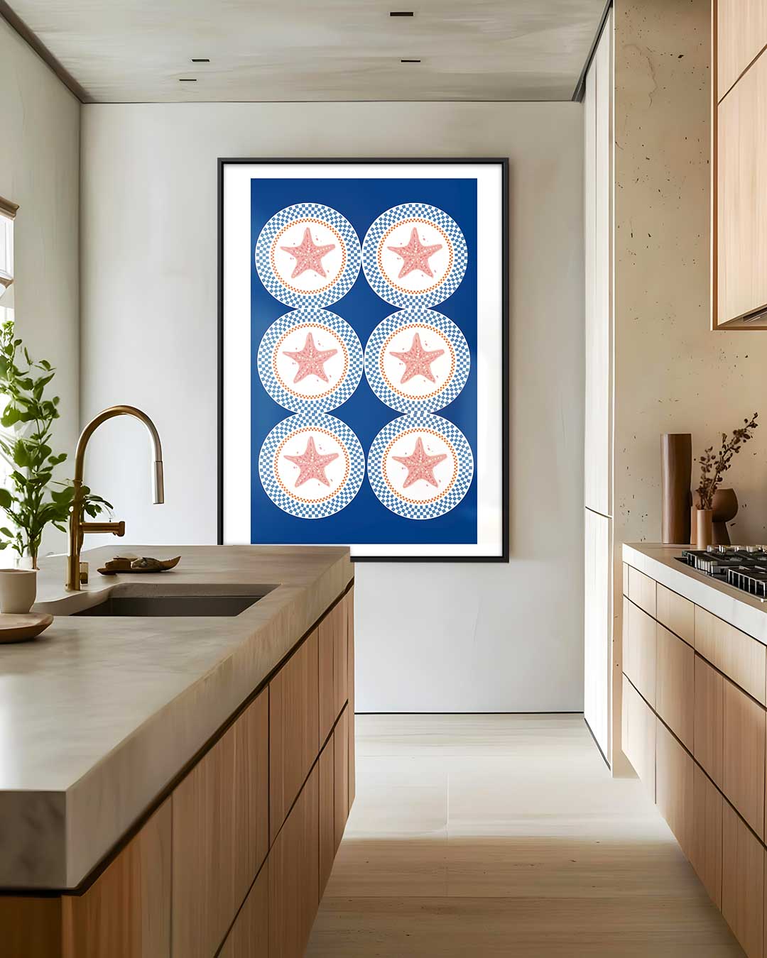 Zee Sterren Patroon Kunstwerk-canvas-dibond-plexiglas-wanddecoratie-WallArtistic