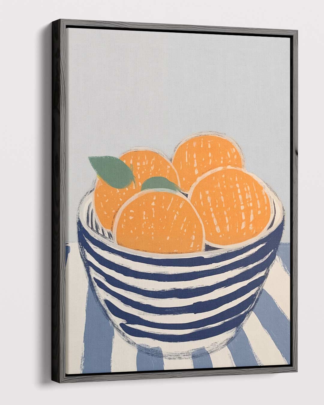 Zomerse Citrus in Streepjeskom Kunstwerk-canvas-dibond-plexiglas-wanddecoratie-WallArtistic
