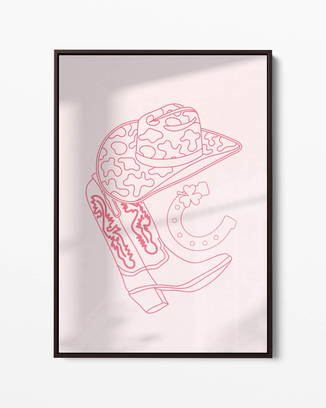 Cowboy Chic Illustratie Kunstwerk-canvas-dibond-plexiglas-wanddecoratie-WallArtistic