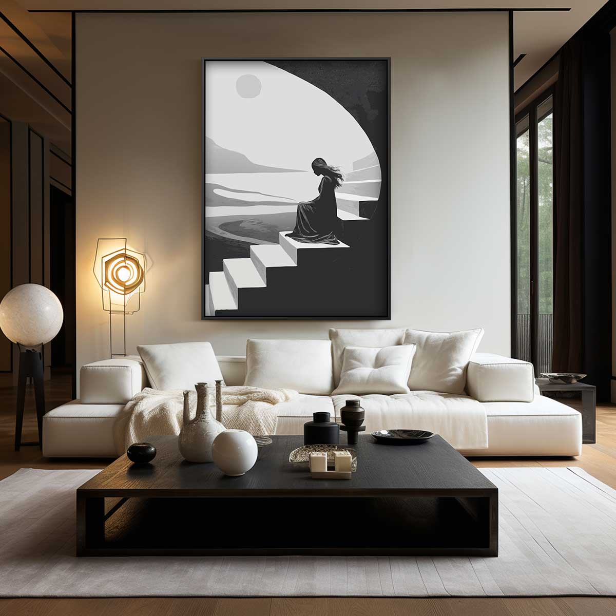 Stilte in Schaduw Kunstwerk-canvas-dibond-plexiglas-wanddecoratie-WallArtistic
