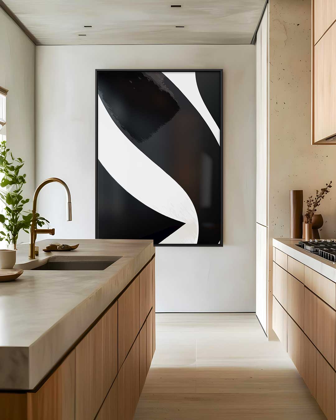 Elegantie in Zwart en Wit Kunstwerk-canvas-dibond-plexiglas-wanddecoratie-WallArtistic