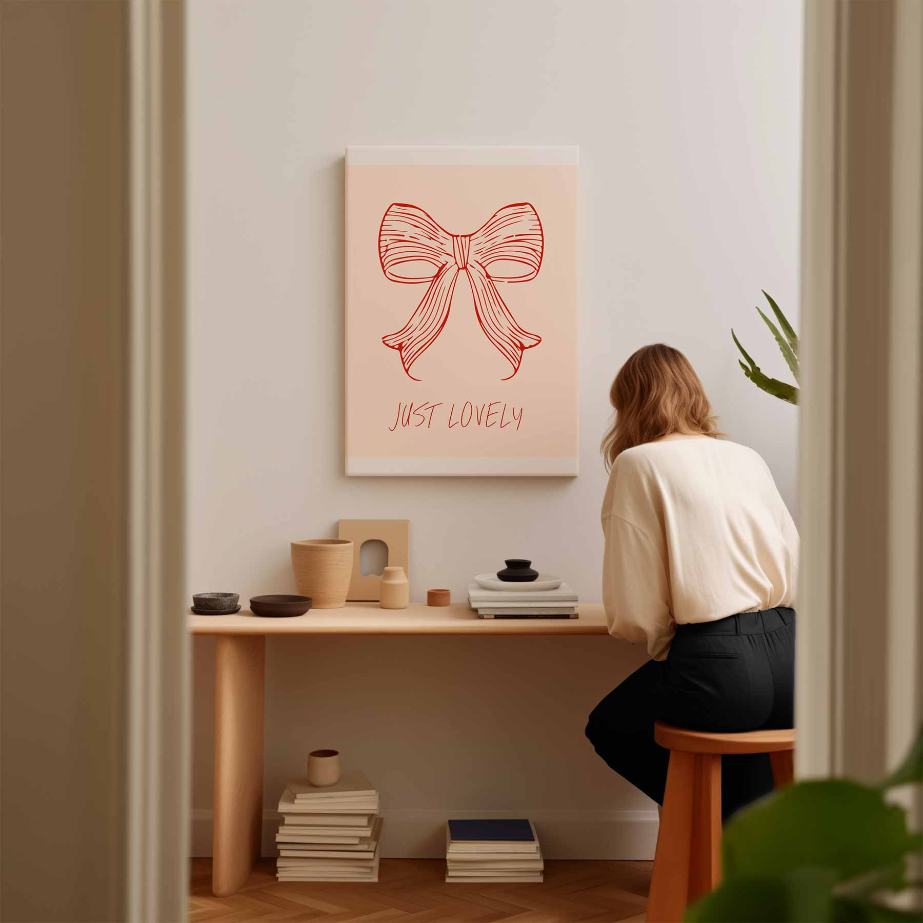 Just Lovely Strik Illustratie Kunstwerk-canvas-dibond-plexiglas-wanddecoratie-WallArtistic