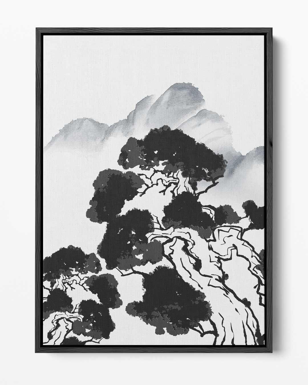 Berglandschap in Oosterse Stijl Kunstwerk-canvas-dibond-plexiglas-wanddecoratie-WallArtistic