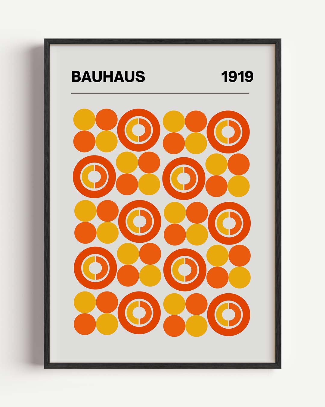 Bauhaus Retro Cirkelpatroon Poster