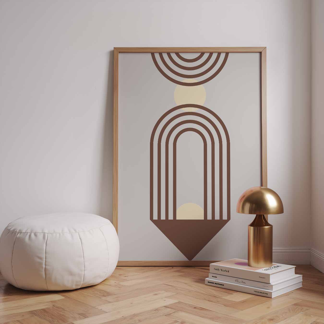Retro Boog Hout Kunst Poster