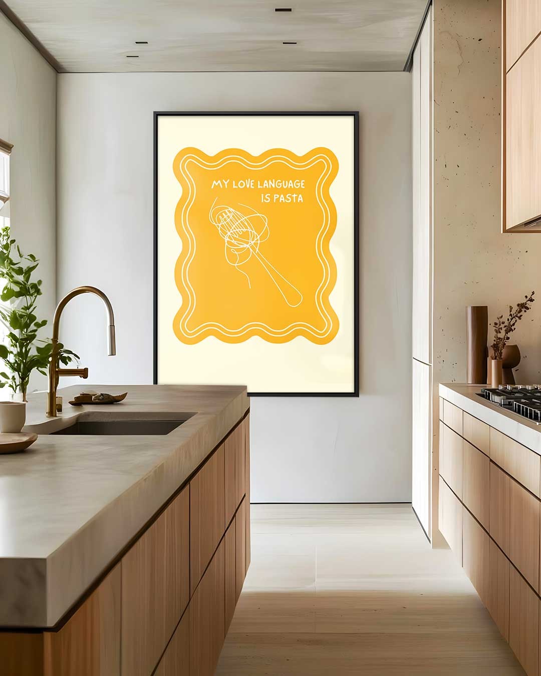 Pasta Liefde Teken Kunstwerk-canvas-dibond-plexiglas-wanddecoratie-WallArtistic