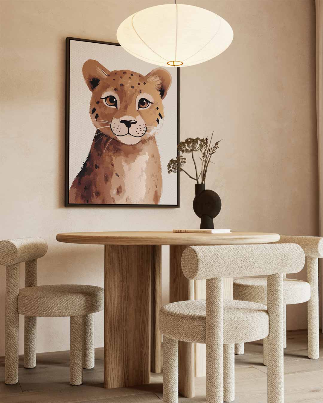 Vrolijk Cheeta Portret Kunstwerk-canvas-dibond-plexiglas-wanddecoratie-WallArtistic