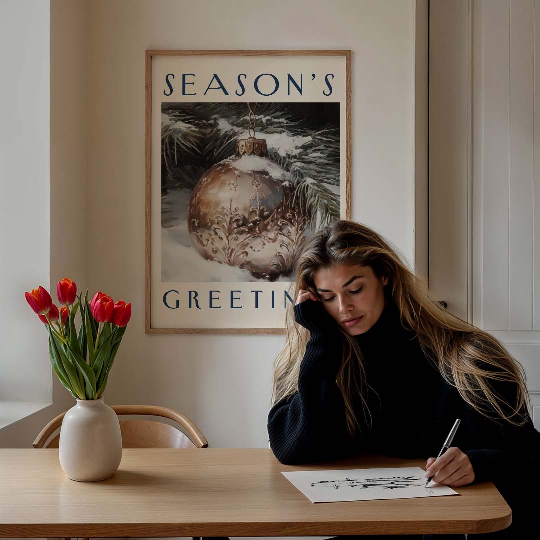 Luxueuze Kerstgroet Poster-WallArtistic