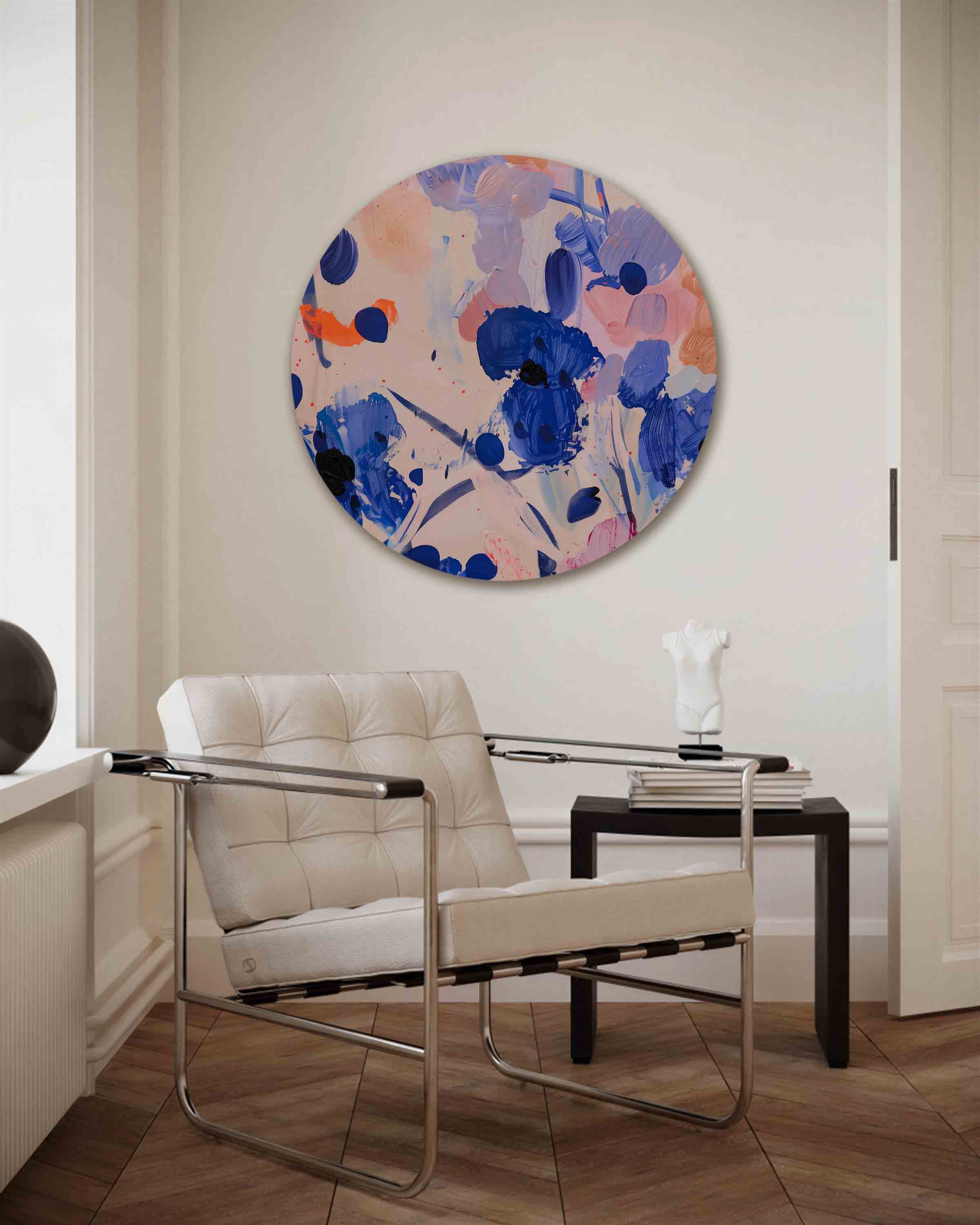 Abstracte bloemen Muurcirkel