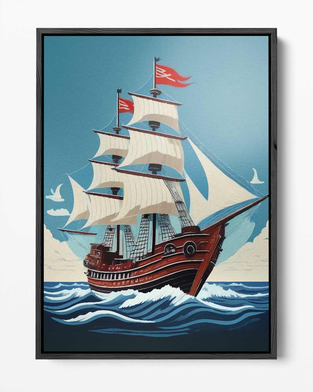 Avontuurlijk Zeilschip op Zee Kunstwerk-canvas-dibond-plexiglas-wanddecoratie-WallArtistic