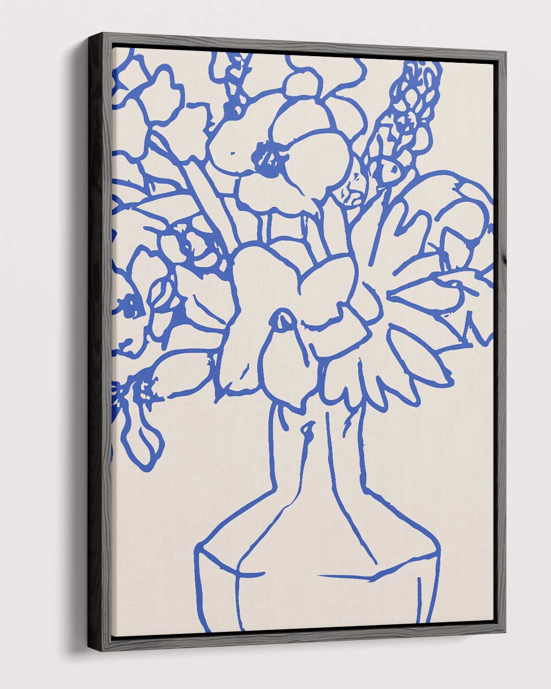 Blaauw Lijnenspel Bloemen Kunstwerk-canvas-dibond-plexiglas-wanddecoratie-WallArtistic