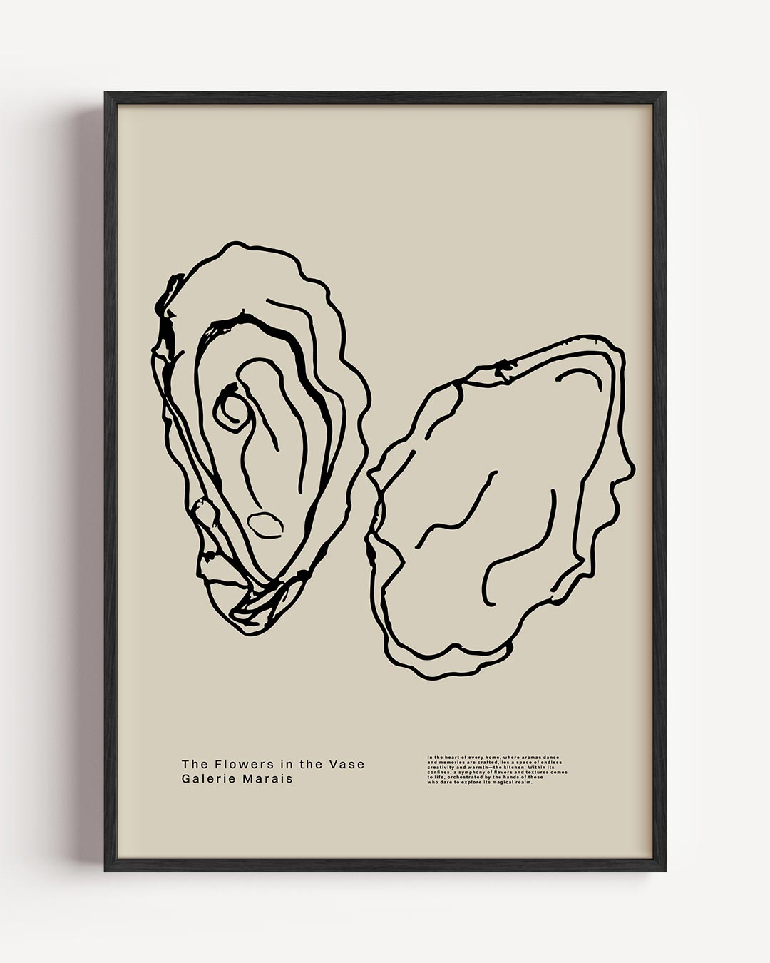 Minimalistische Oester Illustratie Poster-WallArtistic