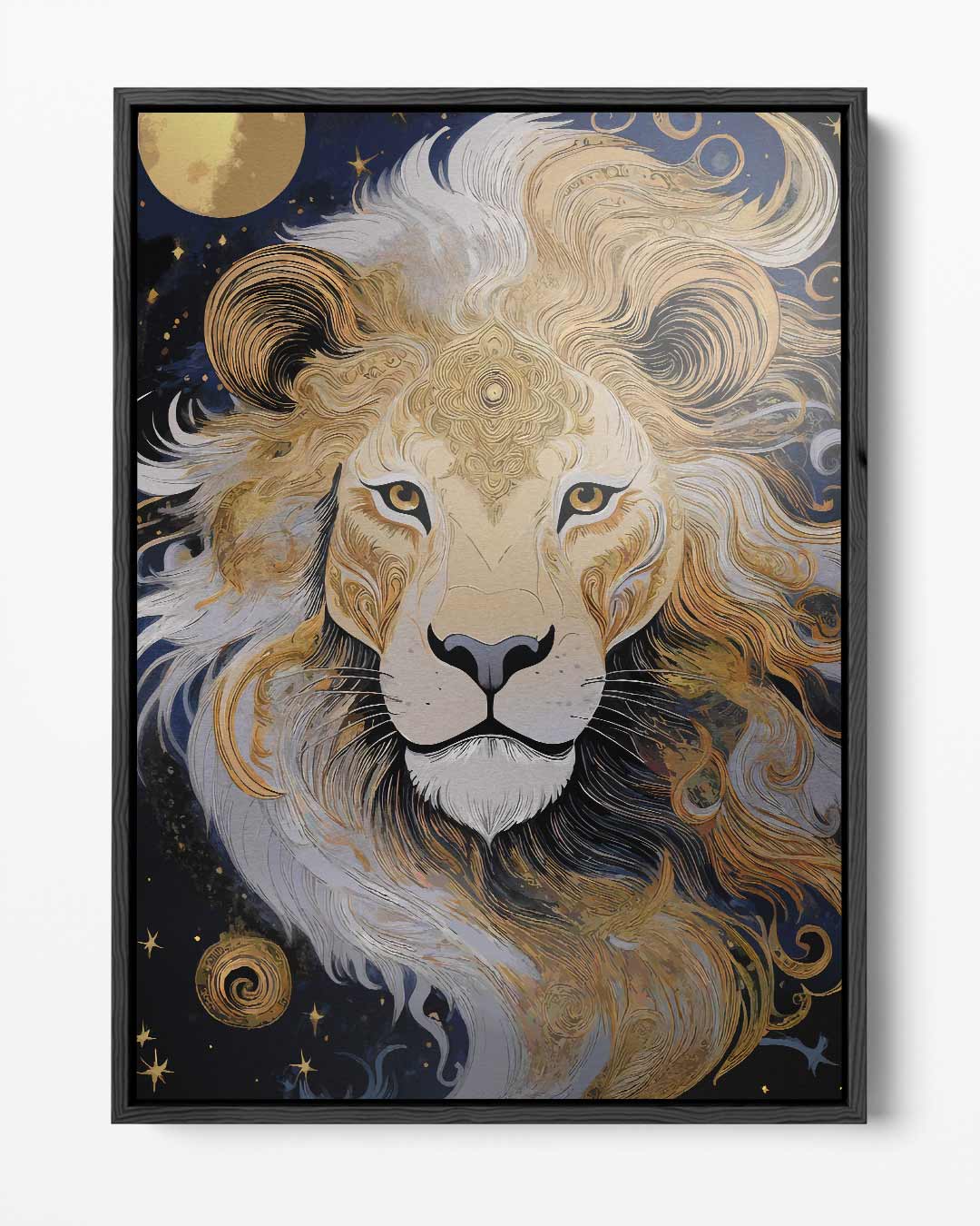 Leeuw van de Nacht Kunstwerk-canvas-dibond-plexiglas-wanddecoratie-WallArtistic