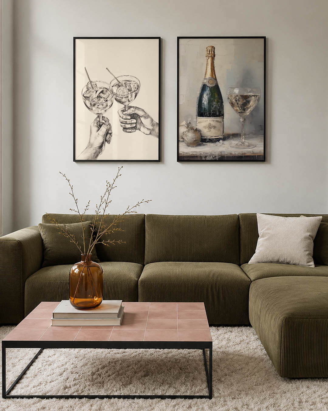 Handen en glazen Posterset