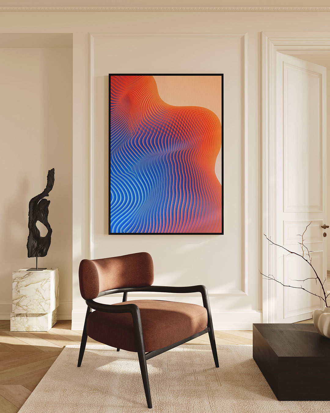 Golvende kleuren Kunstwerk