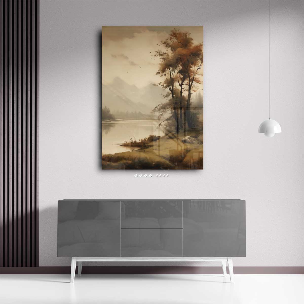 Dromerig Herfstlandschap Kunstwerk-canvas-dibond-plexiglas-wanddecoratie-WallArtistic