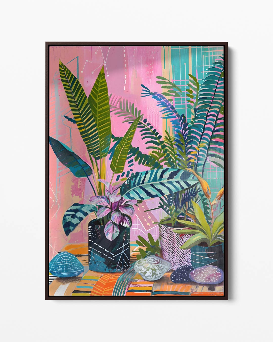 Tropische Planten in Kleurexplosie Kunstwerk-canvas-dibond-plexiglas-wanddecoratie-WallArtistic
