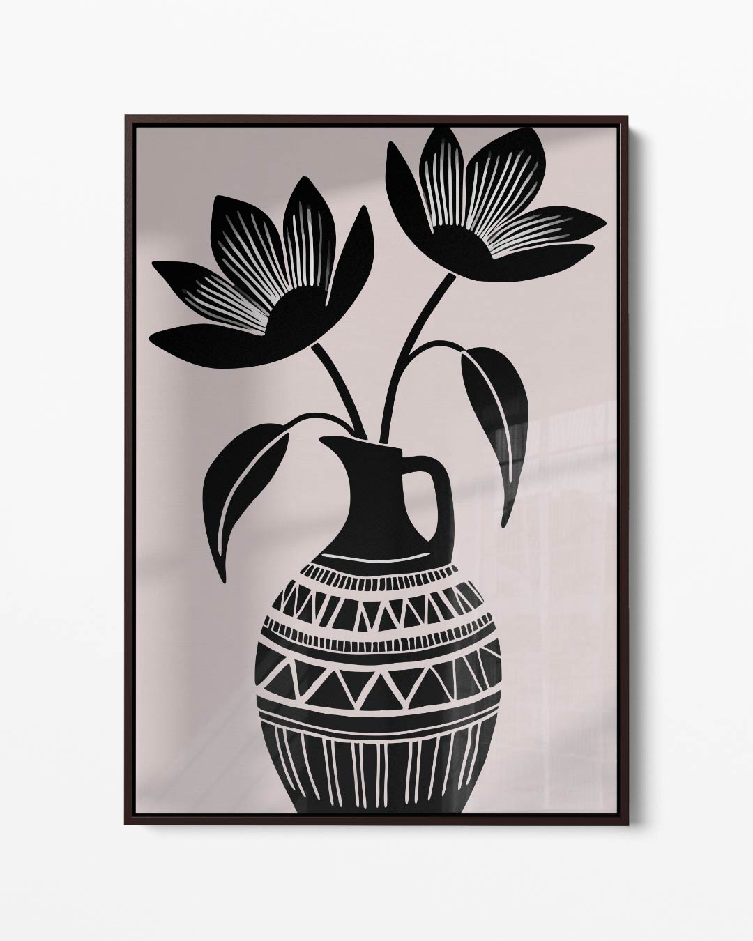 Zwart-Wit Bloemenvazen Kunst Kunstwerk-canvas-dibond-plexiglas-wanddecoratie-WallArtistic