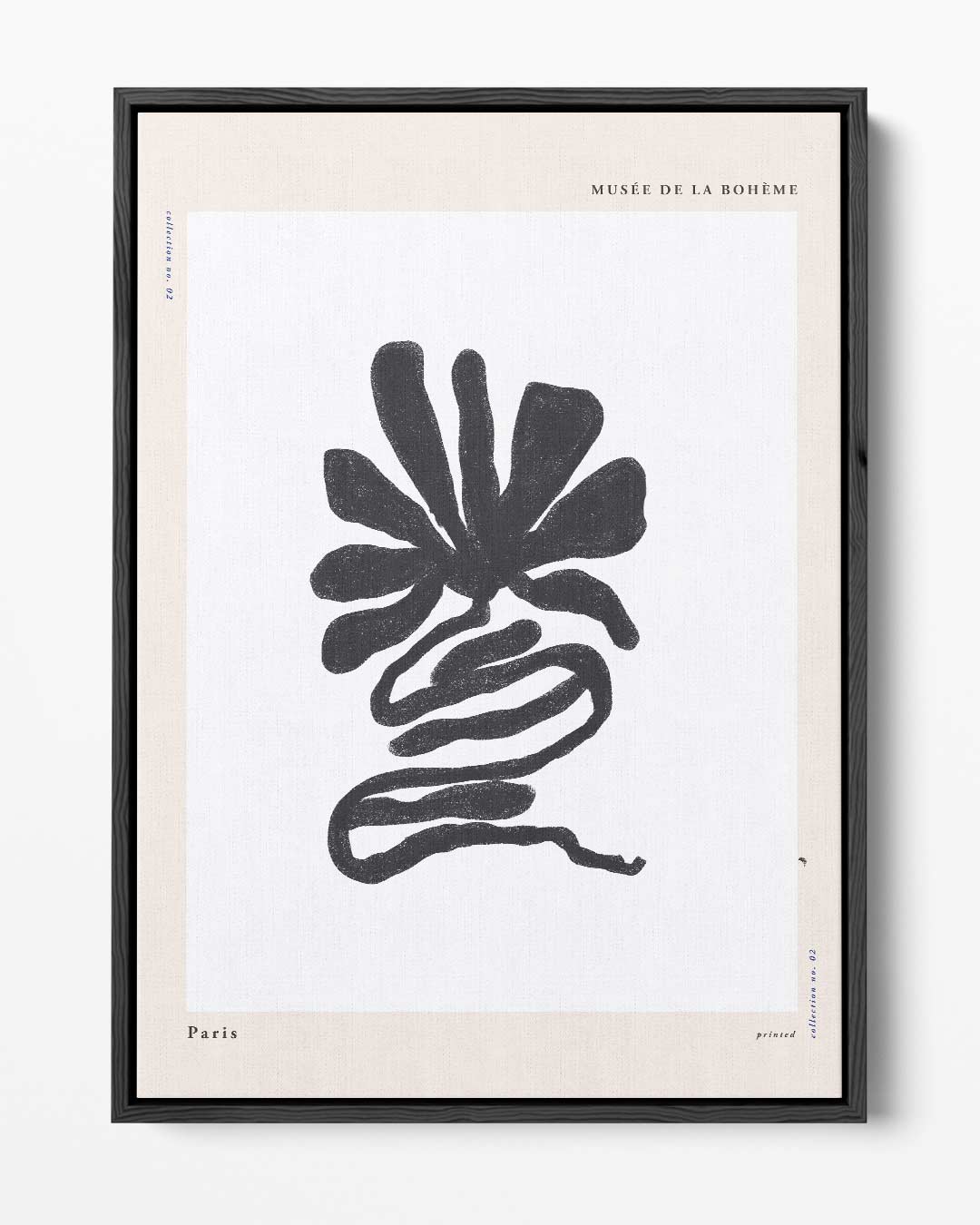 Organische Zwart-Wit Bloem Kunstwerk-canvas-dibond-plexiglas-wanddecoratie-WallArtistic