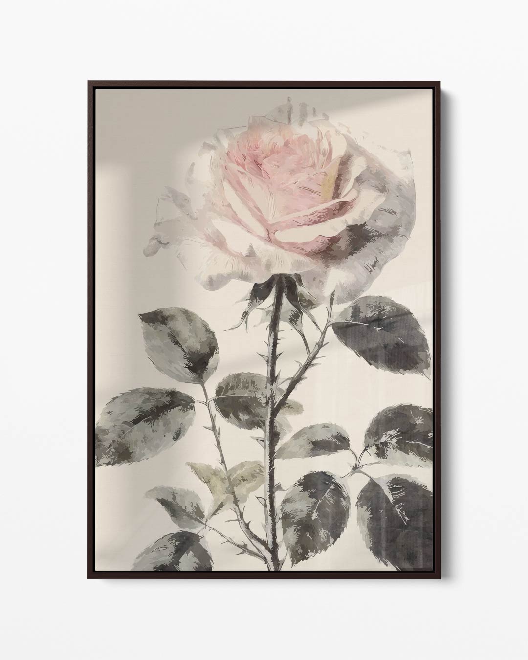 Romantische Roos op Linnen Kunstwerk-canvas-dibond-plexiglas-wanddecoratie-WallArtistic