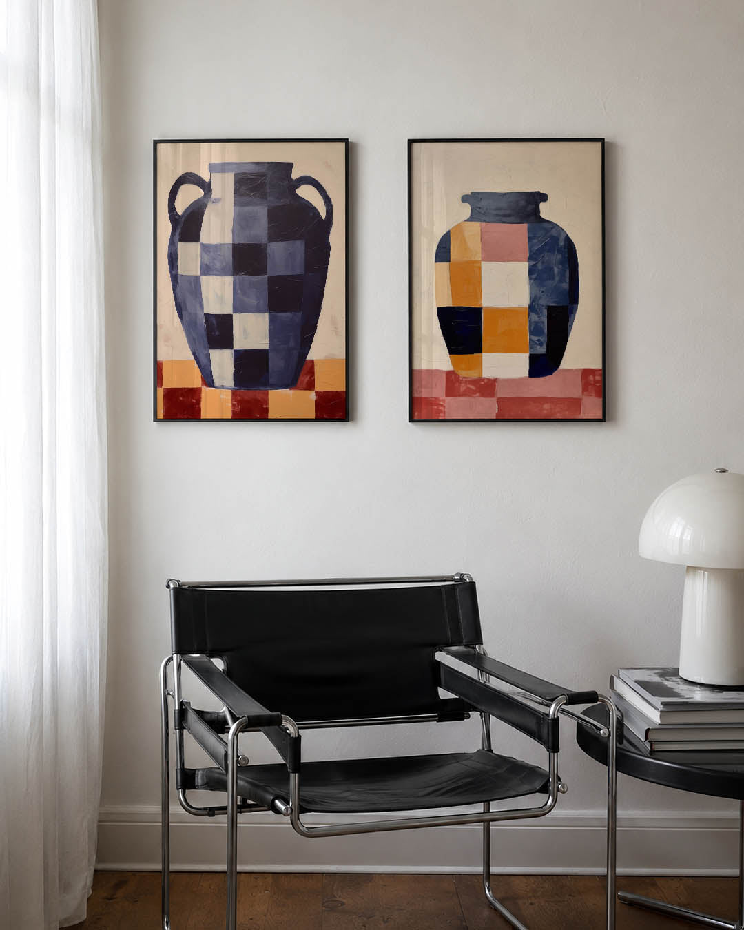 Vaas en ruitpatroon Posterset