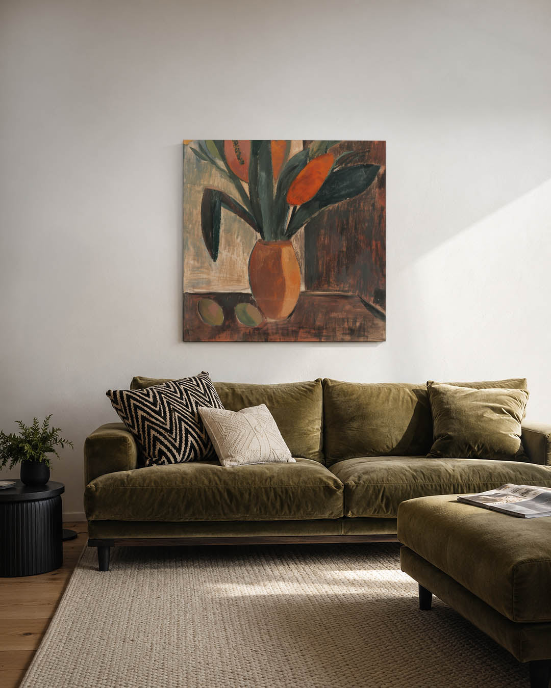 Kleurrijk bloemstilleven Kunstwerk