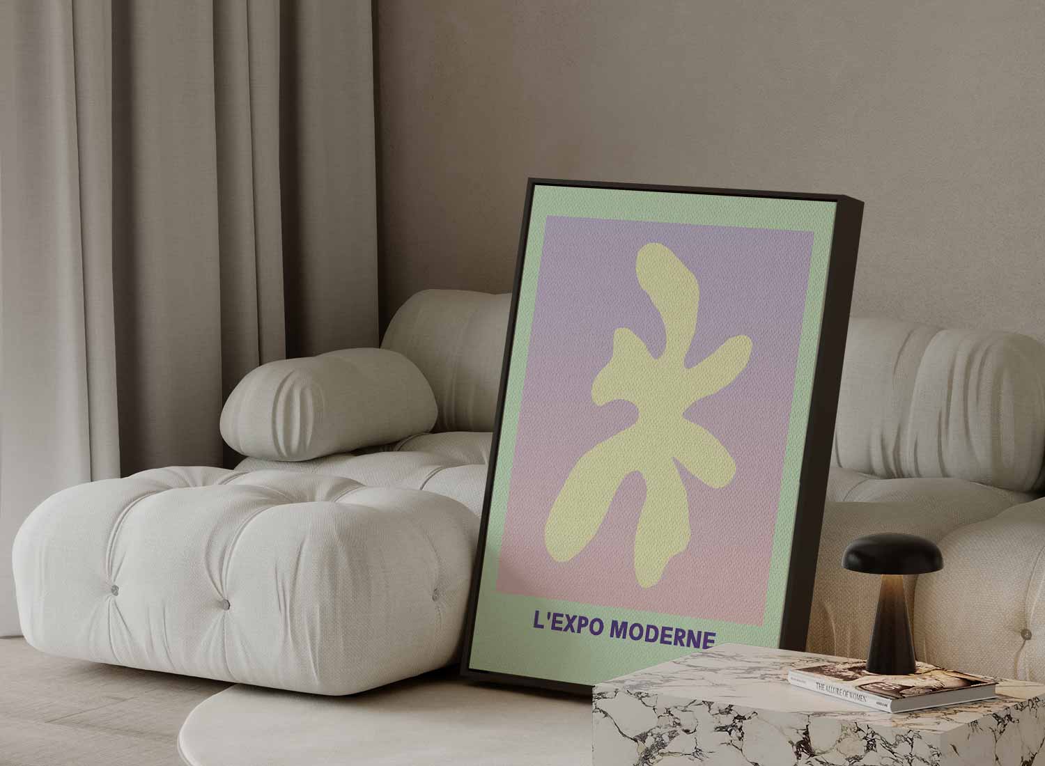 Abstracte Vormen in Pastel Kunstwerk-canvas-dibond-plexiglas-wanddecoratie-WallArtistic