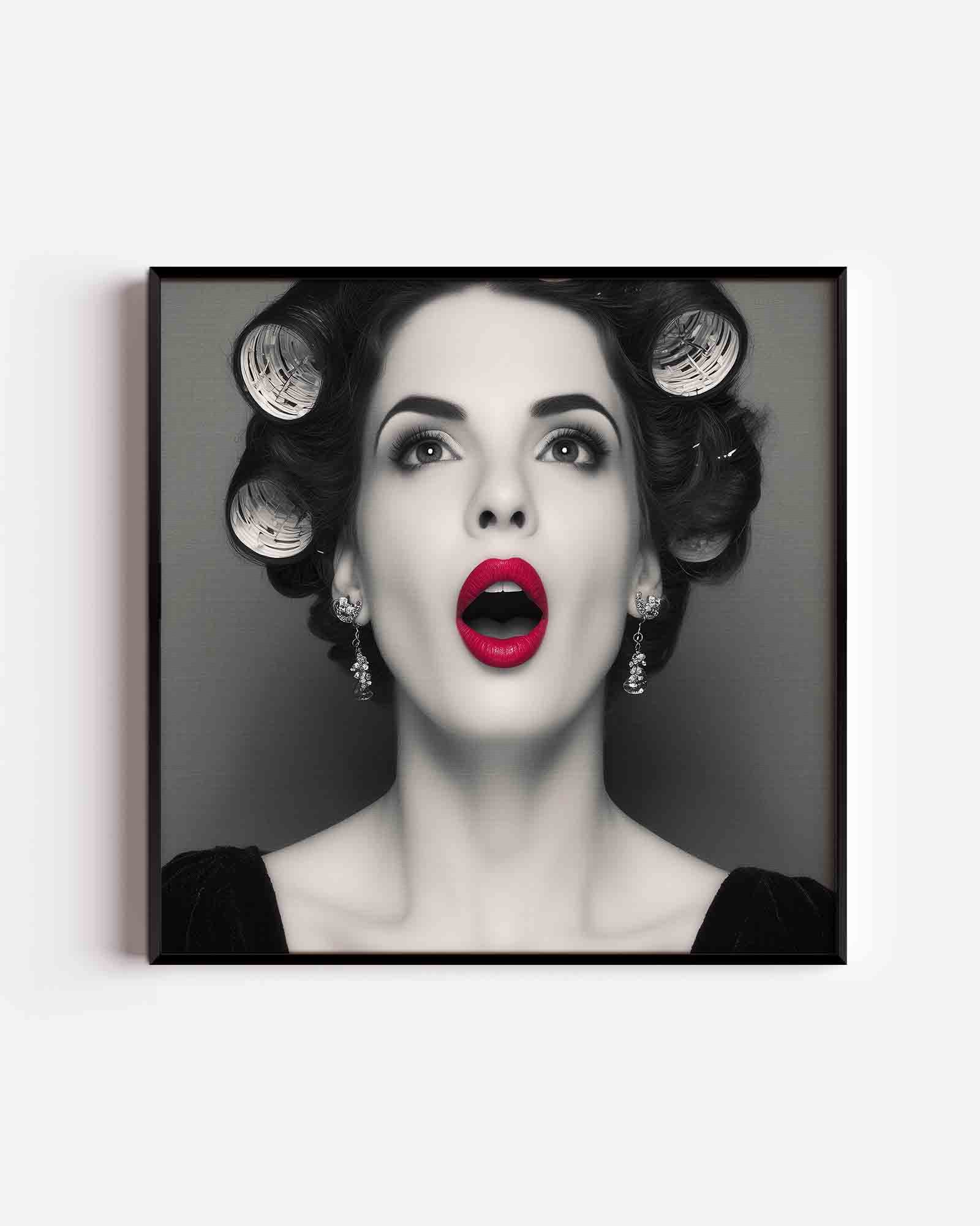 Vrouw met rode lippen Poster
