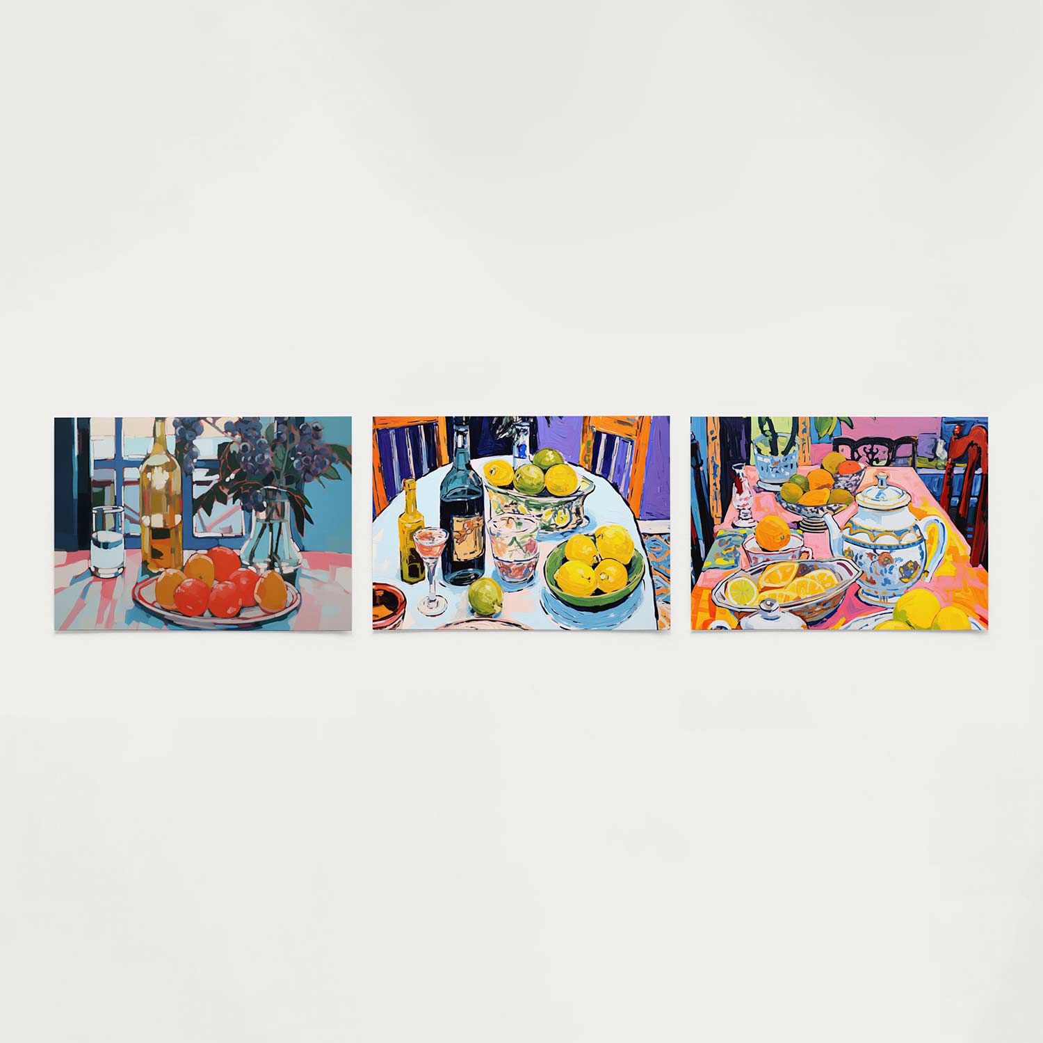 Kleurrijke tafelsetting Posterset