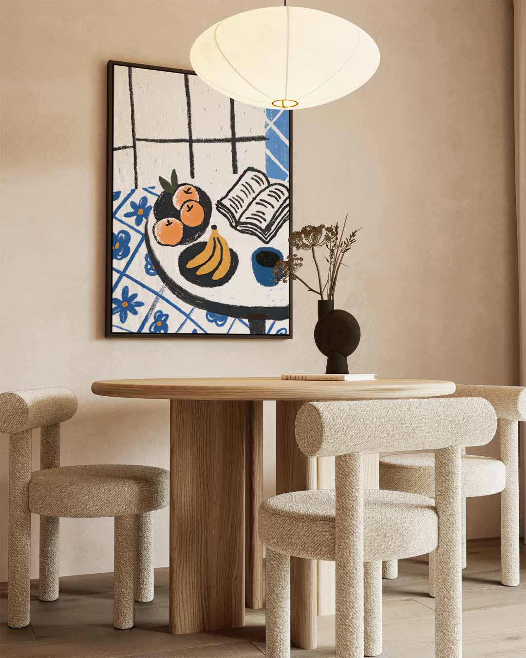 Ontspannen Ontbijt Tafereel Kunstwerk-canvas-dibond-plexiglas-wanddecoratie-WallArtistic