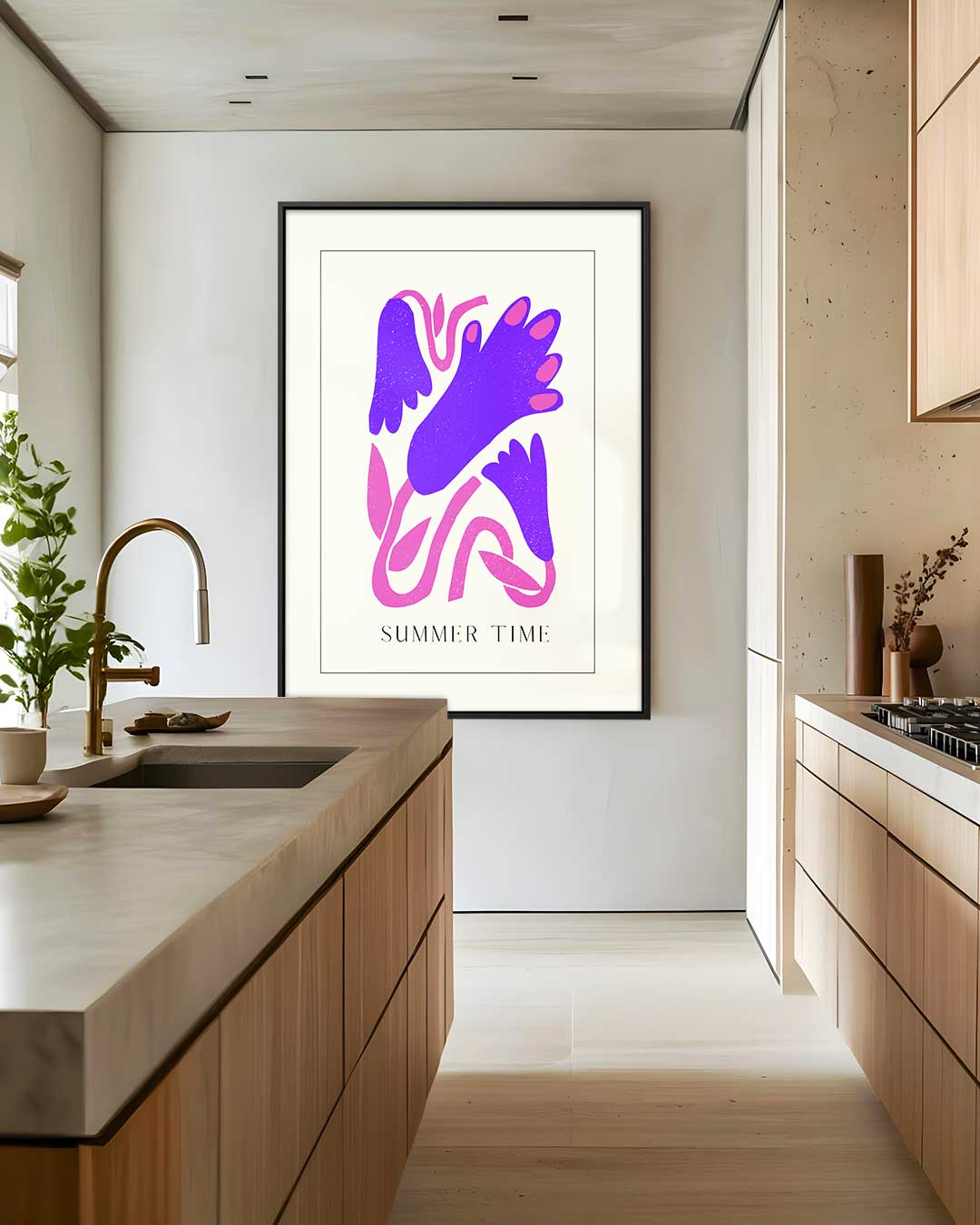 Zomer Tijd Print Kunstwerk-canvas-dibond-plexiglas-wanddecoratie-WallArtistic