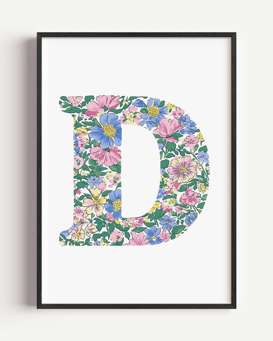Bloemen Initialen Poster