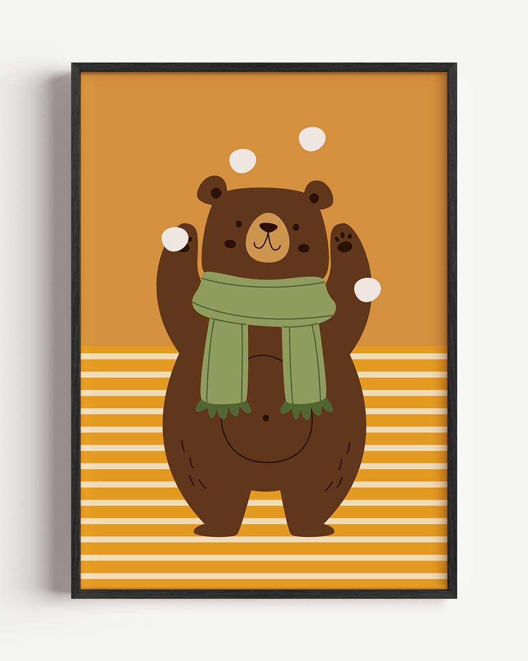 Schattige Berenposter Met Sjaal Poster