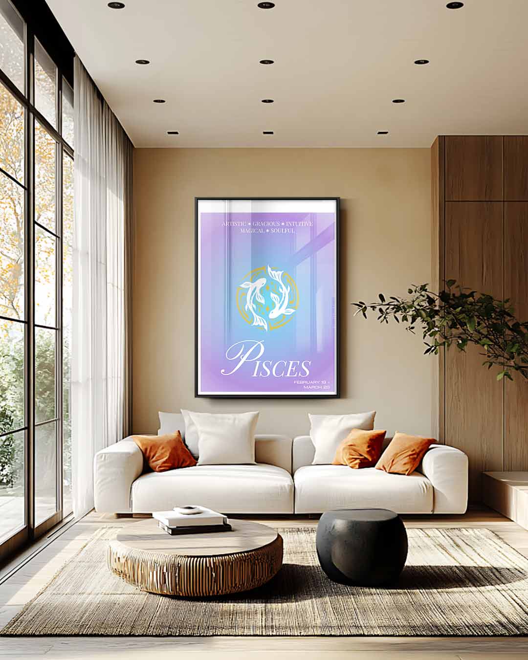 Vissen Sterrenbeeld Kunstwerk Kunstwerk-canvas-dibond-plexiglas-wanddecoratie-WallArtistic